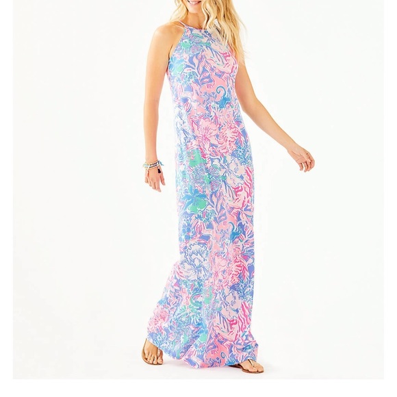 Lilly Pulitzer Dresses & Skirts - Lilly Pulitzer Margot Maxi Dress Blue Peri Viva La Lilly sleeveless